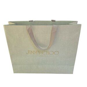 Jimmy Choo London Paper Shopping Bag Ribbon Handles Size 12"x9"